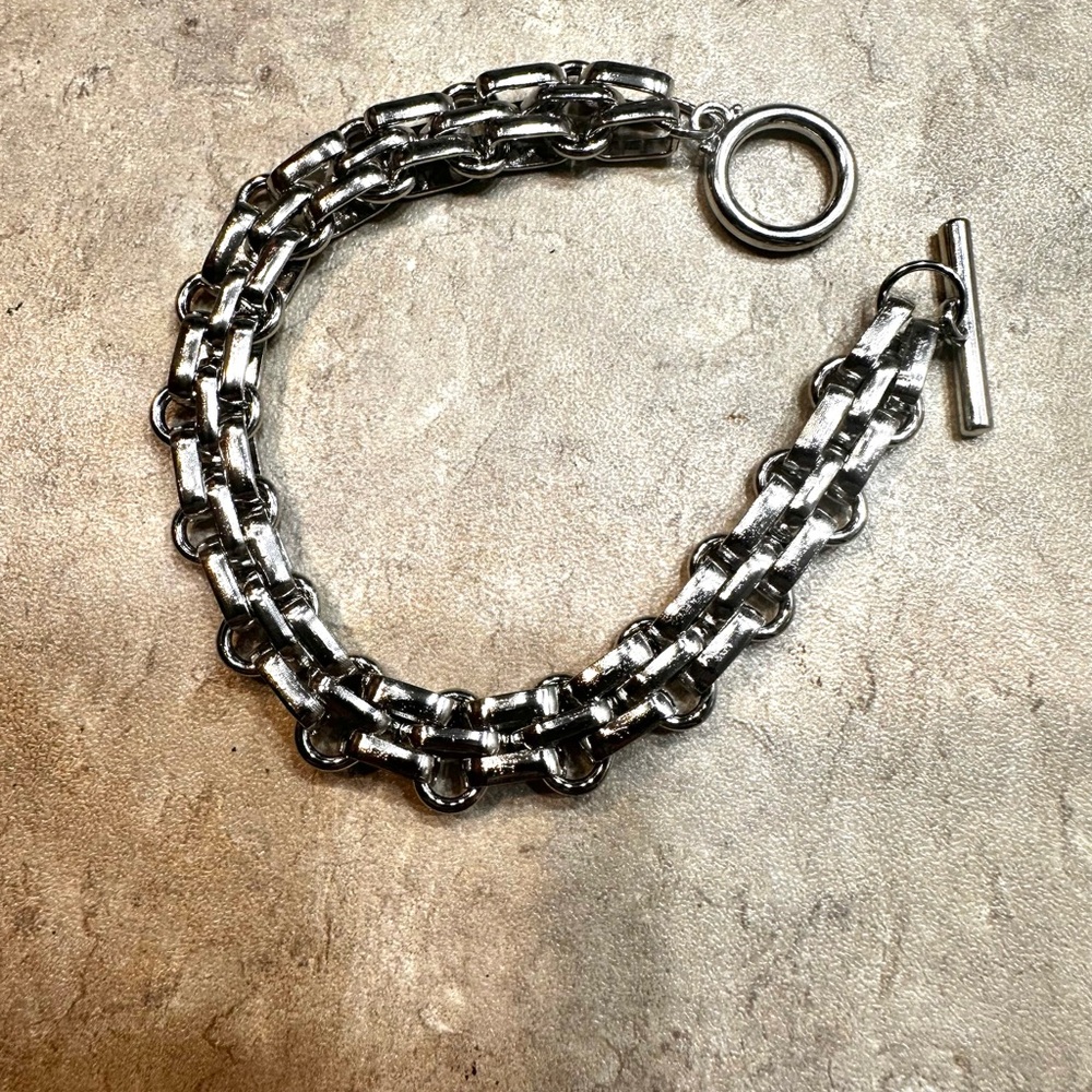 Bracelet Woman’s basket weave Silver Chain Bracelet